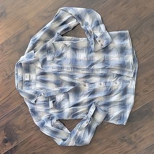 Vans Tailored Fit Blue and White Flannel - Size M